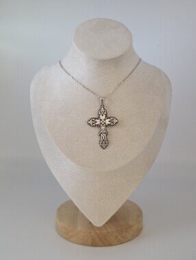 Taxco Traditions Ornate 925 Sterling Silver Cross Pendant CII Mexico